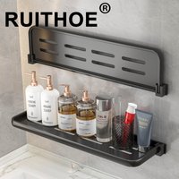 Folding Storage Bathroom Rack Bathroom Shelf Suitable for Bathroom, Kitchen and Laundry Room Wall Hanging