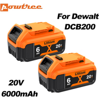 Powtree 3000/6000mAh 18V/20V for Dewalt Power Tool Battery for DCB180 DCB181 DCB182 DCB201 DCB201-2 DCB200 DCB200-2 DCB204-2