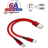 2In1 USB Charging Cable 6A 66W Micro Charge Wire Dual Head Type C USB Data Cord For Samsung Xiaomi Redmi Huawei Phone Charger
