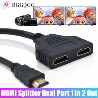 HDMI-compatible Splitter HD 1080P Dual Port 1 in 2 Out Cable Video Switch Adapter Male To Female for Laptop TV Hdtv Box Monitor