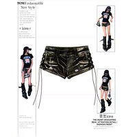 Summer Women American Retro Low Rise Jean Shorts Y2K 2000s Harajuku Denim Hot Pants Lace Up Streetwear Japanese Gyaru Coquette