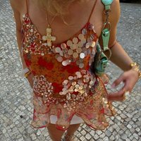 Y2k Floral Sequin Patchwork Crop Tops for Women Sparkly Strappy Tank Tops Sexy V Neck Top Concert Outfits Party Beachwear