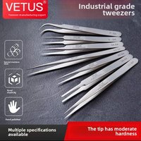 Professional VETUS SS-SA Fine Pointed and Curved Tip Tweezers for Precise Eyebrow Plucking and Jewelry Making