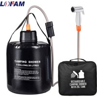 Portable Camping Shower with 20L Solar Heating Bag Rechargeable Electric Pump For Watering Flowers Hiking Beach Dog Washing