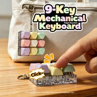 9 Heart-Shaped Keys Fidget Keyboard Keychain Mechanical Clicker Sensory Toy Portable ASMR Sound Gadget for Adults Anxiety Relief