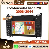 Autoradio Podofo CarPlay Android Auto pour Mercedes Benz W169 W245 B200 W906 Sprinter W639 Vito WIFI GPS FM RDS 7 pouces 2 Din