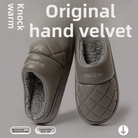 Plus Size Men's EVA Cotton Slippers Winter Warm Non Slip Thick Sole Indoor Home Wear Resistant Outdoor Cotton Slippers