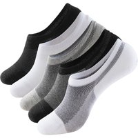 RMSWEETYIL 5 Pairs No Show Low Cut Short Invisible Liner No Slip Socks for Men and Women Cotton Thin Flat No See Boat Shoe Socks