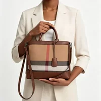 Large Capacity Fashionable Diaper Bag Women Tote Shoulder Bag Commuter Solid Color Leather Classic Designer
