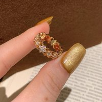 New in Chinese style retro lace hollow out full diamond exquisite ring High quality simple and exquisite rings for women jewelry