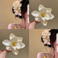 Korean Style Orchid Flower Hairpin Cloth Ponytail Clip Simulation Flower Duckbill Clip Headdress Hair Accessories