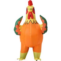 Inflatable Rooster Costume Adult Blow Up Orange Big Rooster Adult Funny Suit Cosplay Carnival Roleplay Halloween Party Apparel