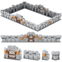 MOC fortress castle modular city wall tower turret medieval siege equipment soldier doll scene gifts
