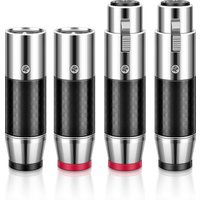 4Pcs(2 pairs) Hi-end Rhodium /Gold Plated Carbon Fiber 3Pin XLR Plug Balanced Cable HIFI XLR Connector