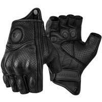 Gants de moto en cuir demi-doigt, gants sans doigts de cyclisme, DulRetro