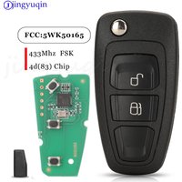 Jingyuqin For Ford Ranger 2011 2012 2013 2014 2015 Remote Car Key Fob 433mhz Fsk ID60-83Bit 5WK50165 2 Buttons