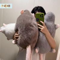 【New】35/50/90cm Cartoon Flower Branch Rat Soft Oversized Animal Figure Cute Simulation Big Mouse Plush Toy Pillow Birthday Gift