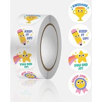 100-500 Pcs 1inch/2.5cm Good Job Stickers Roll for Envelope Praise Reward Student School Work Label Korean Stationery Seal Lable