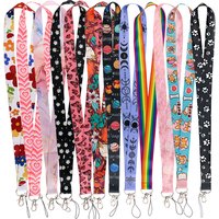 Wholesale 20pcs/lot Pink Love Neck Strap Butterfly Lanyard for ID Card keycord DIY Lanyard Hanging Rope