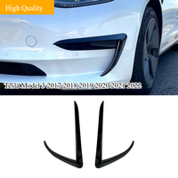 Front Bumper Spoiler Fog Lamp Cover Air Knife Splitter Body Kit For Tesla Model 3 2017 2018 2019 2020 2021 2022