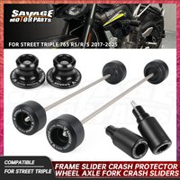For Street Triple 765 S/R/RS 2017-2024 Front Rear Wheel Axle Fork Crash Slider Protector Motorcycle Accessories Protection Pad