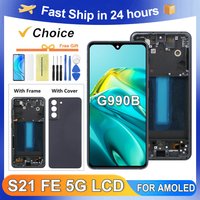 For AMOLED S21 FE 5G For Samsung S21FE 5G G990B G990U G990W LCD Display Touch Screen Digitizer Assembly Replacement