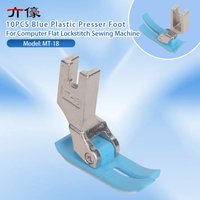 10PCS Original Jack Blue Plastic Presser Foot MT-18 NT-18 MT18 Good Quality Wear-Resistant Foot for Computer Flat Lockstitch Sew
