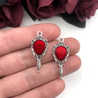 5 Pieces/Batch of Dripping Magic Mirror Pendant Mirror Pendant Making DIY Aesthetic Accessories Handmade Crafts 36x15 mm