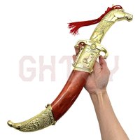 46cm Horseshoe-shaped Curved Blade Uncut Blade Weapons Model Desktop Display Ornaments Collection Birthday Gift for Girl Boys
