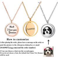 Personalize Name Photo Logo Stainless Steel Rotatable Round Pendant Necklaces Customize Jewelry Gift