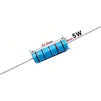 10pcs 5W Metal Film Resistor color Ring Power Resistor 0.1 0.2 0.12R 0.22 2 3M 3.3 4.7 10R 47 100 470 1K 2.2 22K 33 4.7K 100KOhm