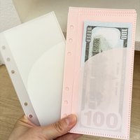 A6 5Pcs Pockets Binder Folders for 6Ring Notebook Divider Page Waterproof PPLeaf Document Filing Bag