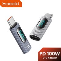 Toocki LED Digital Display Type C to C OTG Adapter 1/2/5 Pack USB2.0 PD 100W USB C to Type C Connector for iPhone 15 MacBook Pro