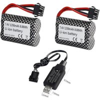 2S 15C 7.4V 1200mAh 18500 Li-ion battery SM-5P plug/7.4v USB charger for R/C trucks R/C cars R/C boat