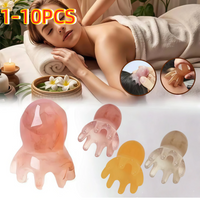 1-10pcs Octopus Scalp Massage Comb (Resin)|Korean Hair Care Stress Relief Anti-Hair Loss Portable Head Massager for Home & Trave