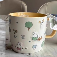Cute Cartoon Miffy Rabbit Ceramic Mug Creative Anime Water Cup Versatile Coffee Drinkware Fashion Home Office Cup Drinking Gift
