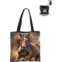 Cool Animal Horse Shopping Bag Fashion Canvas Shoulder Bag Women Handbag Girls Travel Bags Ladies Totes