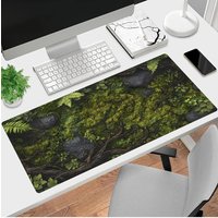Desk Accessories Mousepad for Office Game Keyboard Decor Mat Moss Forest Nature-Inspired Woodland Mouse Pad Large Rubber No-slip