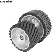 200/250/300*100mm Grooved Rubber Contact Polishing Wheel Belt Sander Grinder Polisher Wheel Dynamically Balanced