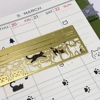 1PC Cute Cat Double-Sided Bookmark with Ruler Multifunctional Creative Portable Stationery for Diary Planner Notes Notebook