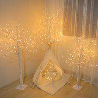 4ft/5ft/6ft Lighted Birch Tree LED Warm White Lights Twig Tree with Twinkle Lights Artificial Tree Light for Christmas New Year