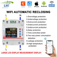 100A Jednofazowy Inteligentny Licznik Energii Tuya WiFi Dwukierunkowy z Ochroną Przed Przepięciem i Podnapięciem, Inteligentna Ochrona Przed Wyciekiem Prądu, Smart Life