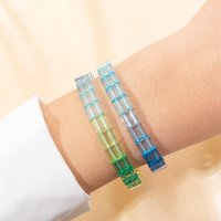 BEUTFOR 8X8MM Crystal Acrylic Beaded Bangle For Women Handmade 2026 Sping Colorful Bohemian Elastic Bracelets