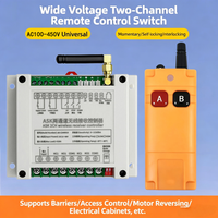2-Channel 30A Wireless Remote Control Switch AC 100-450V High Power Remote Controller for Water Pump Motor Lamp And Fan