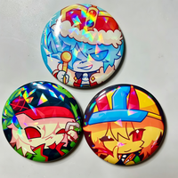 Block &Tales Holographic Cosplay Accessories Pins Set - Cruel King, Griefer, Builderman Laser Badge for Fans Collection