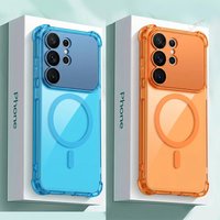 Luxury Magnetic Matte Phone Case for Samsung Galaxy S26 S24 S25 Ultra Plus Magsafe Candy Shockproof Protector Cover