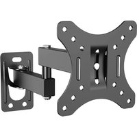 Full Motion TV Monitor Wall Mount for 10-32 Inch Screens, Holds 11-15kg, Tilt ±15° Swivel ±90°, Aluminum-Iron Construction