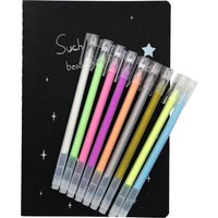 9Pc Pen+1pc Notebook Set 2025 Sketchbook Diary for Graffiti Soft Cover Black Paper Sketch Book Notebook Office School Supplies