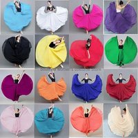 Cos 720 Degree Large Swing Double Layer Chiffon Vacation Beach Skirt Dance Dress Classical Dance Performance Dress Xinjiang