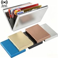 RFID Aluminum Card Holder Wallet, Multi Slot Metal Wallet, Lightweight Pocket Case for ID Debit Bank Cards, Portable for Travel